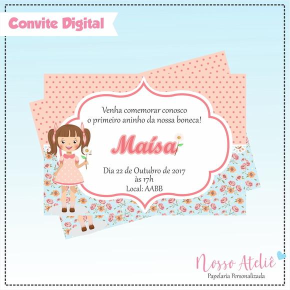 Convite Digital - Boneca