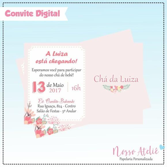 Convite Digital - Chá de Bebê Floral
