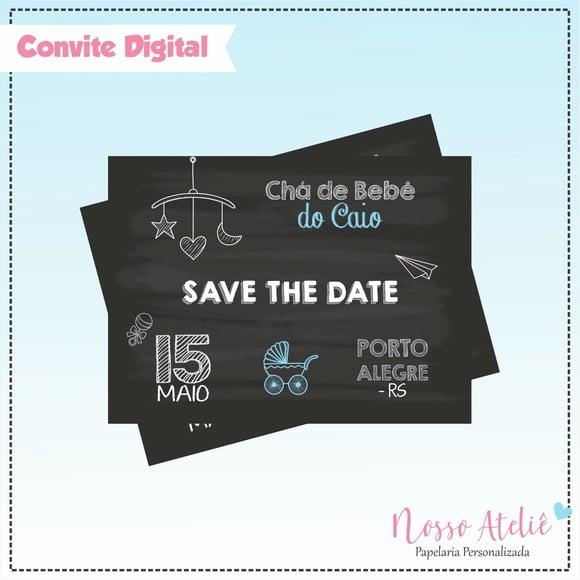 Convite Digital - Chá de Bebê Chalkboard