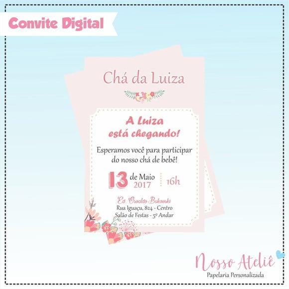 Convite Digital - Chá de Bebê Floral