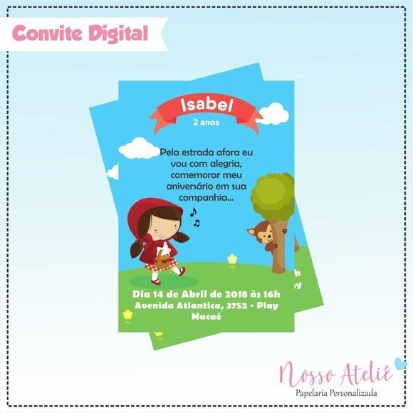 Convite Digital - Chapéuzinho Vermelho