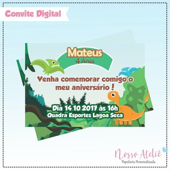Convite Digital - Dinossauro