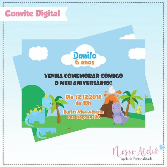 Convite Digital - Dinossauro