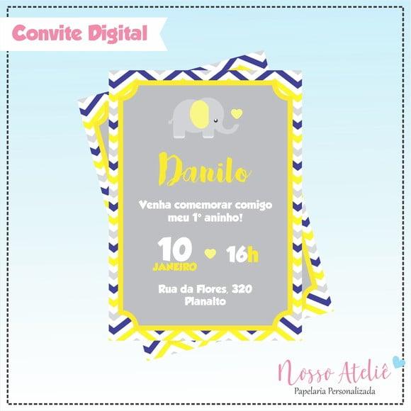 Convite Digital - Elefantinho