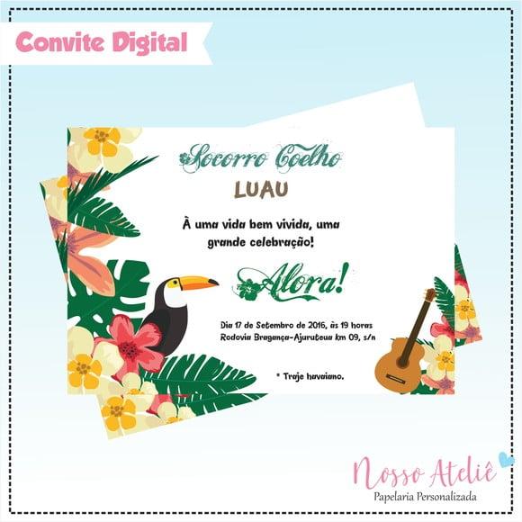 Convite Digital - Hawaii / Luau