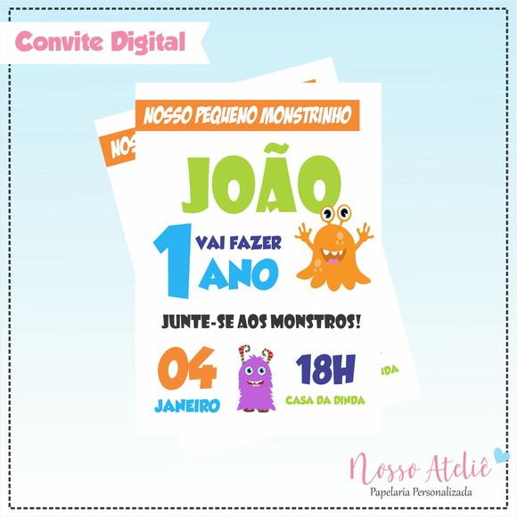 Convite Digital - Monstrinhos