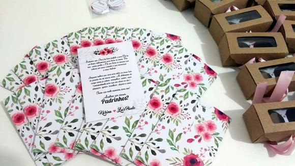 Convite para Padrinhos - Floral