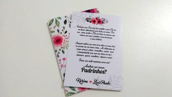 Convite para Padrinhos - Floral