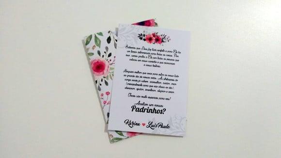 Convite para Padrinhos - Floral