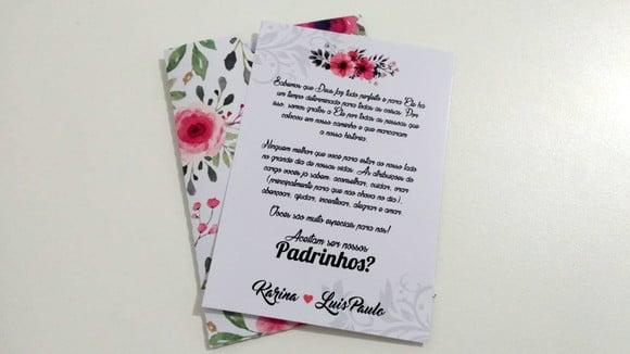 Convite para Padrinhos - Floral