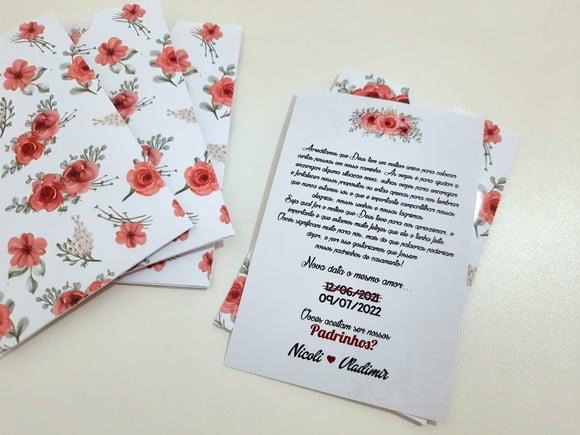 Convite para padrinhos - Floral Marsala