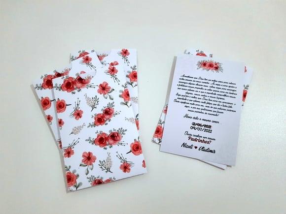 Convite para padrinhos - Floral Marsala
