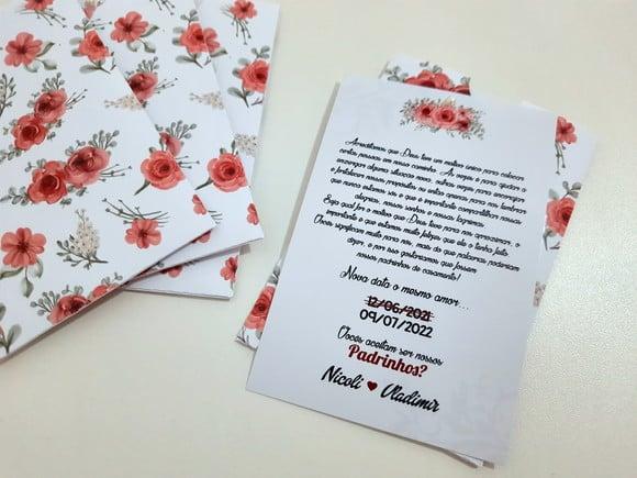 Convite para padrinhos - Floral Marsala