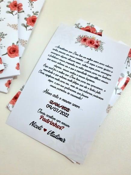 Convite para padrinhos - Floral Marsala