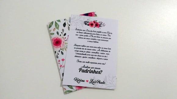Convite para Padrinhos - Floral