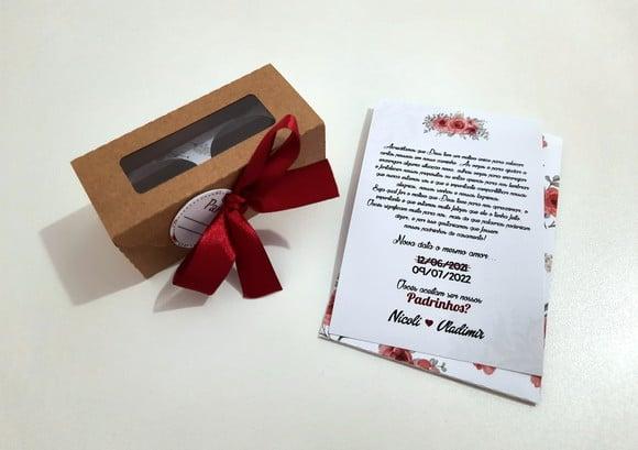 Convite para Padrinhos - Floral Marsala