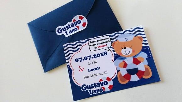 Convite Ursinho Marinheiro