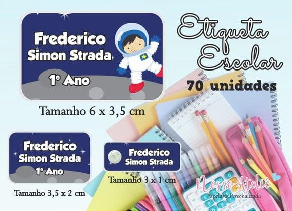 Etiqueta Escolar - Astronauta