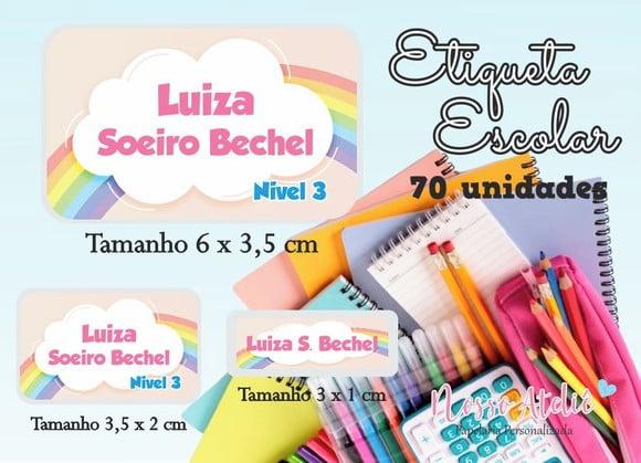 Etiqueta Escolar - Arco-iris