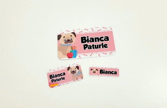 Etiqueta Escolar - Cachorrinho Pug