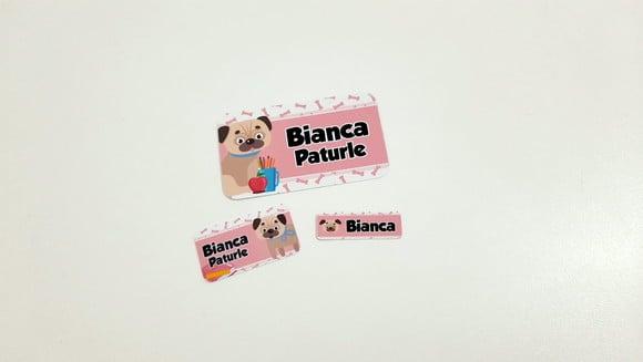Etiqueta Escolar - Cachorrinho Pug