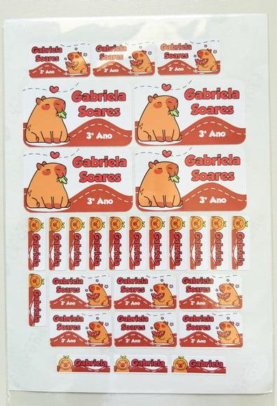 Etiqueta Escolar - Capivara