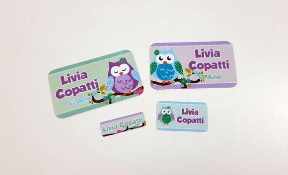 Etiqueta Escolar - Coruja