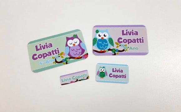 Etiqueta Escolar - Coruja
