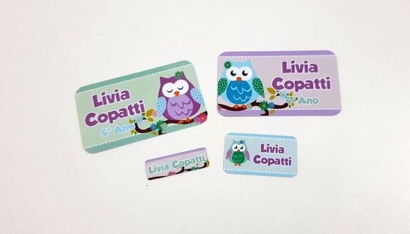 Etiqueta Escolar - Coruja