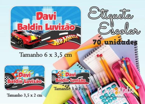 Etiqueta Escolar - Carros