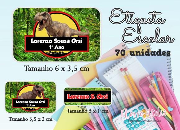 Etiqueta Escolar - Dinossauro