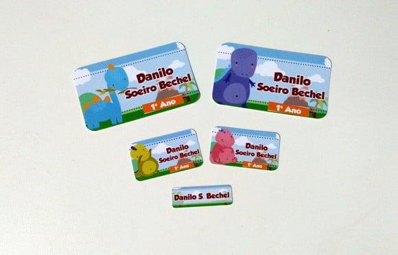 Etiqueta Escolar - Dinossauro
