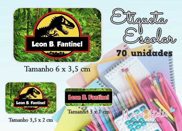 Etiqueta Escolar - Dinossauro
