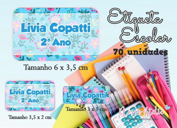 Etiqueta Escolar - Floral