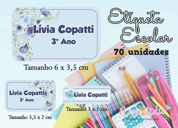 Etiqueta Escolar - Floral