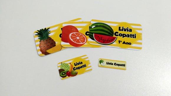 Etiqueta Escolar - Frutas/quitandinha