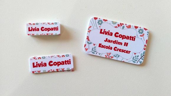 Etiqueta Escolar - Floral