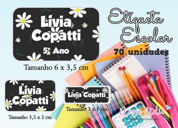 Etiqueta Escolar - Floral Margaridas