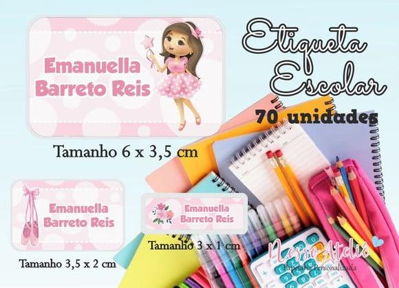 Etiqueta Escolar - Menina