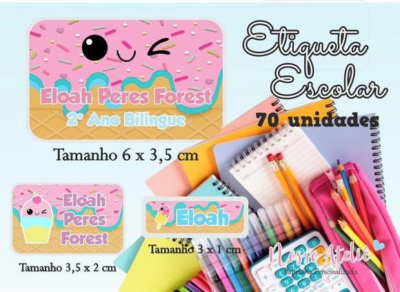 Etiqueta Escolar - Sorvete