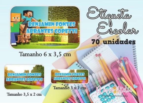 Etiqueta Escolar Minecraft