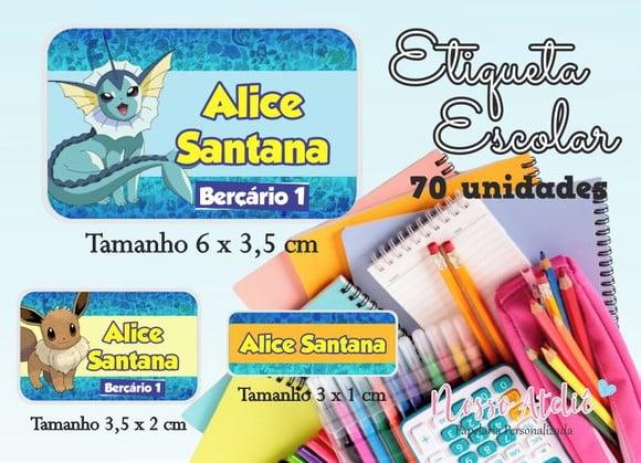 Etiqueta Escolar Pokemon Eevee