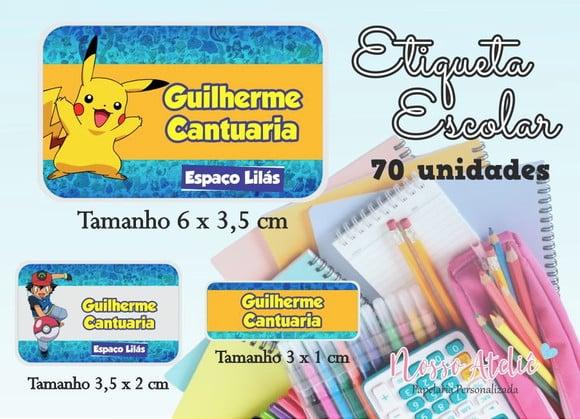 Etiqueta Escolar Pokemon