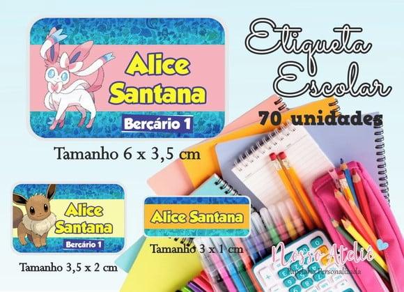 Etiqueta Escolar Pokemon Eevee