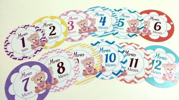 Kit de Adesivos Mesversário - Ursinha