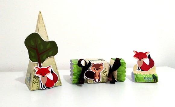 Kit Festa 30 Itens - Animais do Bosque