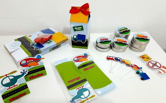 Kit Festa 90 Itens - Meios de Transportes