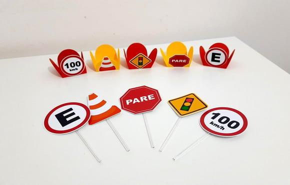 Kit Forminha e Topper - Meios de Transporte