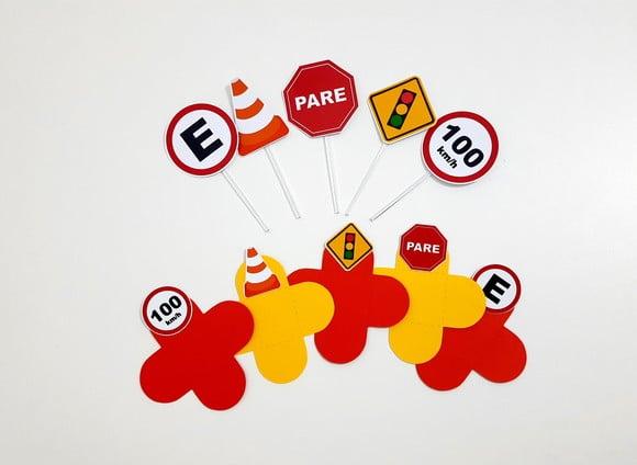 Kit Forminha e Topper - Meios de Transporte