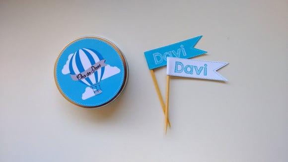 Kit Latinha e Topper Chá de Bebê - Balão